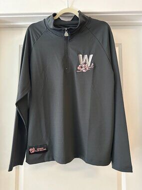NWOT Washington Nationals City Connect Cherry Blossom Quarter Zip Men M Baseball